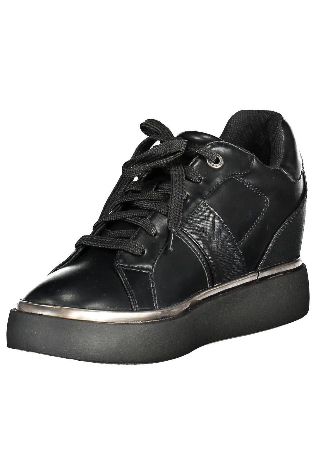 U.s. Polo Assn. Chic Black Lace-Up Sneakers with Logo Detail