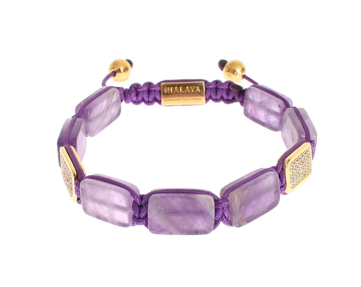 Nialaya CZ Amethyst 18K Gold 925 Bracelet #women, Bracelets - Women - Jewelry, Catch, feed-agegroup-adult, feed-color-purple, feed-gender-female, feed-size-M, Gender_Women, Kogan, M, Nialaya, Purple at SEYMAYKA