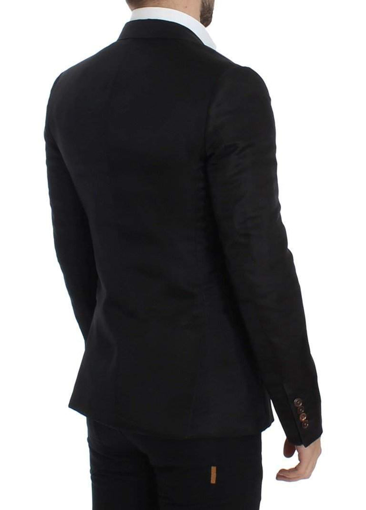 Dolce & Gabbana  Black silk slim fit blazer #men, Black, Blazers - Men - Clothing, Brand_Dolce & Gabbana, Catch, Dolce & Gabbana, feed-agegroup-adult, feed-color-black, feed-gender-male, feed-size-IT46 | S, feed-size-IT48 | M, Gender_Men, IT46 | S, IT48 | M, Kogan at SEYMAYKA