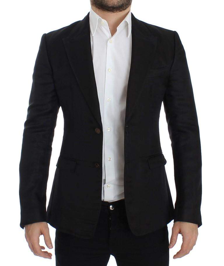 Dolce & Gabbana  Black silk slim fit blazer #men, Black, Blazers - Men - Clothing, Brand_Dolce & Gabbana, Catch, Dolce & Gabbana, feed-agegroup-adult, feed-color-black, feed-gender-male, feed-size-IT46 | S, feed-size-IT48 | M, Gender_Men, IT46 | S, IT48 | M, Kogan at SEYMAYKA