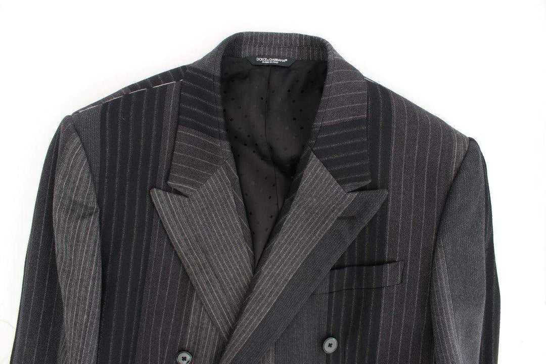 Dolce & Gabbana  Gray striped wool stretch blazer #men, Blazers - Men - Clothing, Brand_Dolce & Gabbana, Catch, Dolce & Gabbana, feed-agegroup-adult, feed-color-gray, feed-gender-male, feed-size-IT48 | M, Gender_Men, Gray, IT48 | M, Kogan at SEYMAYKA