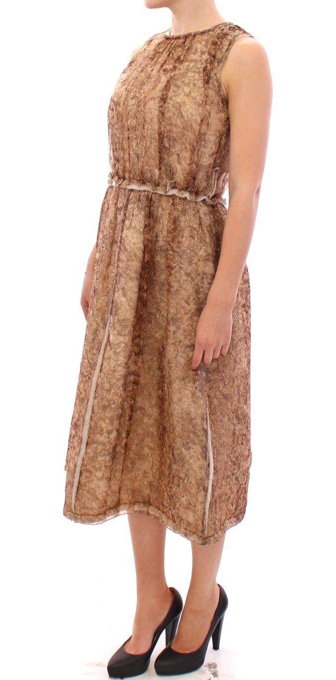 Dolce & Gabbana  Brown sleeveless silk dress #women, Brand_Dolce & Gabbana, Brown, Catch, Clothing_Dress, Dolce & Gabbana, Dresses - Women - Clothing, feed-agegroup-adult, feed-color-brown, feed-gender-female, feed-size-IT40|S, Gender_Women, IT40|S, Kogan at SEYMAYKA