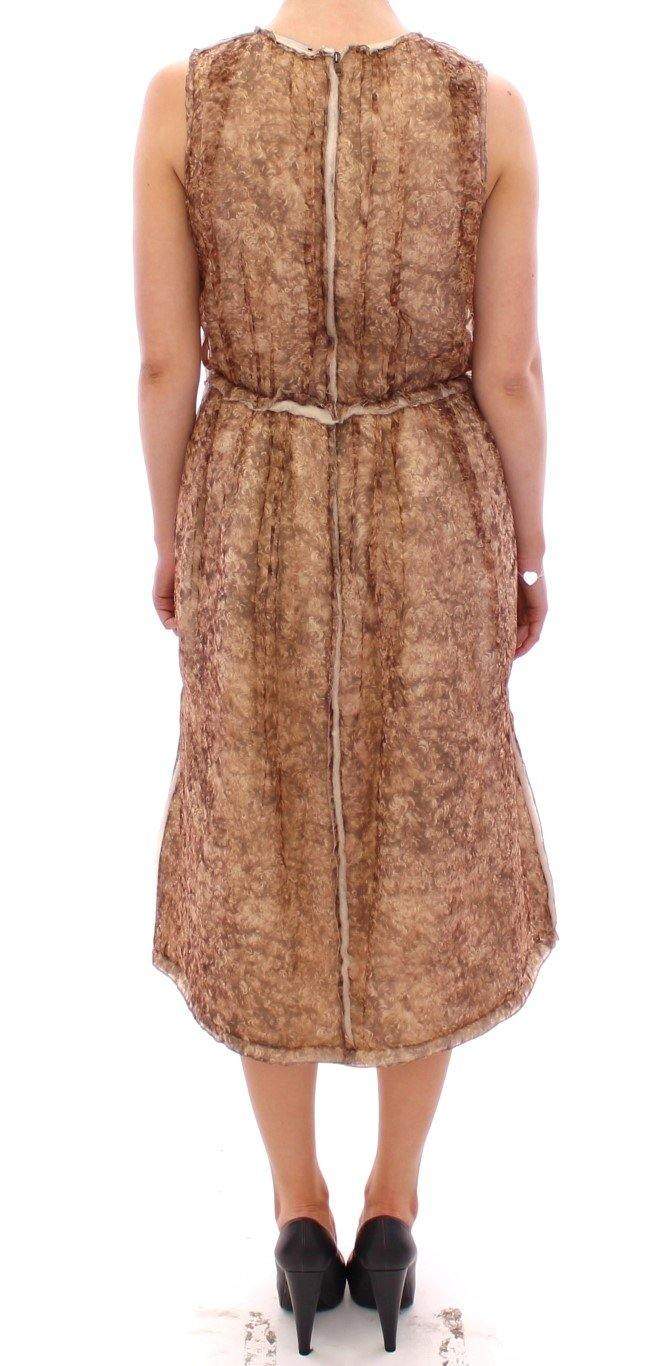 Dolce & Gabbana  Brown sleeveless silk dress #women, Brand_Dolce & Gabbana, Brown, Catch, Clothing_Dress, Dolce & Gabbana, Dresses - Women - Clothing, feed-agegroup-adult, feed-color-brown, feed-gender-female, feed-size-IT40|S, Gender_Women, IT40|S, Kogan at SEYMAYKA