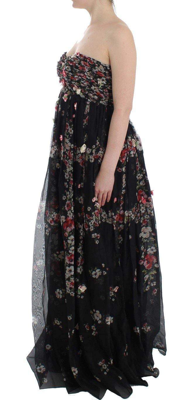 Dolce & Gabbana  Masterpiece black floral print silk runway dress #women, Black, Brand_Dolce & Gabbana, Catch, Clothing_Dress, Dolce & Gabbana, Dresses - Women - Clothing, feed-agegroup-adult, feed-color-black, feed-gender-female, feed-size-IT42|M, Gender_Women, IT42|M, Kogan at SEYMAYKA