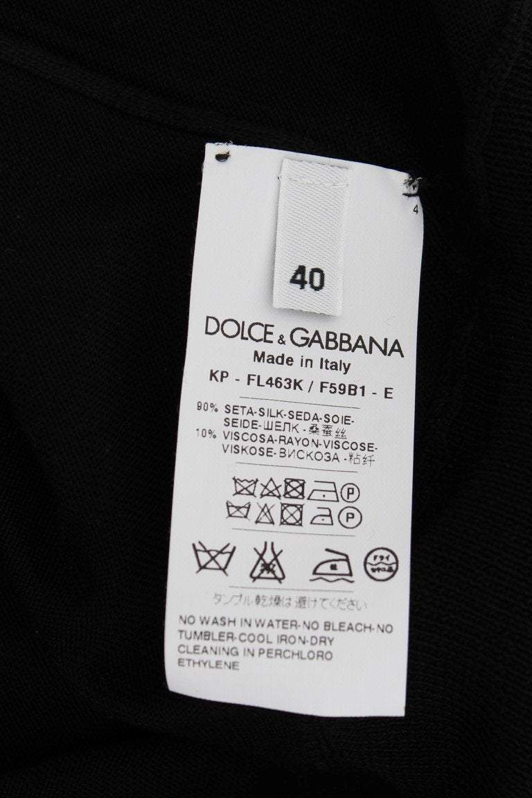 Dolce & Gabbana Black Silk Floral Embroidered Polo Top #women, Black, Brand_Dolce & Gabbana, Catch, Dolce & Gabbana, feed-agegroup-adult, feed-color-black, feed-gender-female, feed-size-IT36|XXS, Gender_Women, IT36|XXS, Kogan, Tops & T-Shirts - Women - Clothing at SEYMAYKA