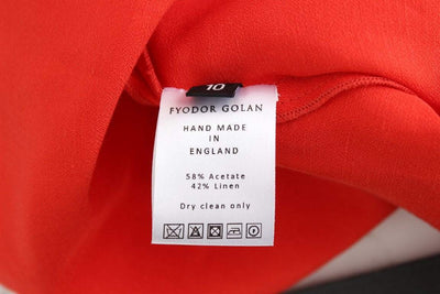 FYODOR GOLAN  Mini Linen 3/4 Sleeve Sheath Dress #women, Catch, Clothing_Dress, Dresses - Women - Clothing, feed-agegroup-adult, feed-color-red, feed-gender-female, feed-size-M, feed-size-S, Fyodor Golan, Gender_Women, Kogan, M, Red, S at SEYMAYKA