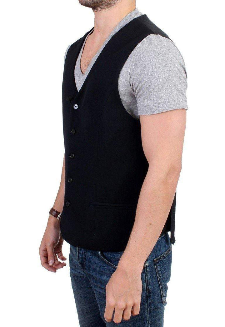 COSTUME NATIONAL C’N’C  Wool Blend Casual Vest #men, Black, Catch, Costume National, feed-agegroup-adult, feed-color-black, feed-gender-male, feed-size-IT48 | M, feed-size-IT50 | M-L, Gender_Men, IT48 | M, IT50 | M-L, Kogan, Vests - Men - Clothing at SEYMAYKA