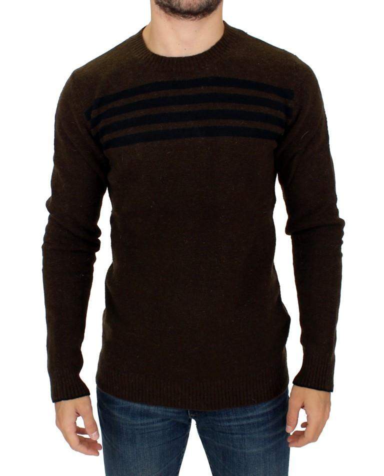 COSTUME NATIONAL C’N’C   Striped Crew Neck Sweater #men, Brown, Catch, Costume National, feed-agegroup-adult, feed-color-brown, feed-gender-male, feed-size-IT52 | XL, Gender_Men, IT52 | XL, Kogan, Sweaters - Men - Clothing at SEYMAYKA