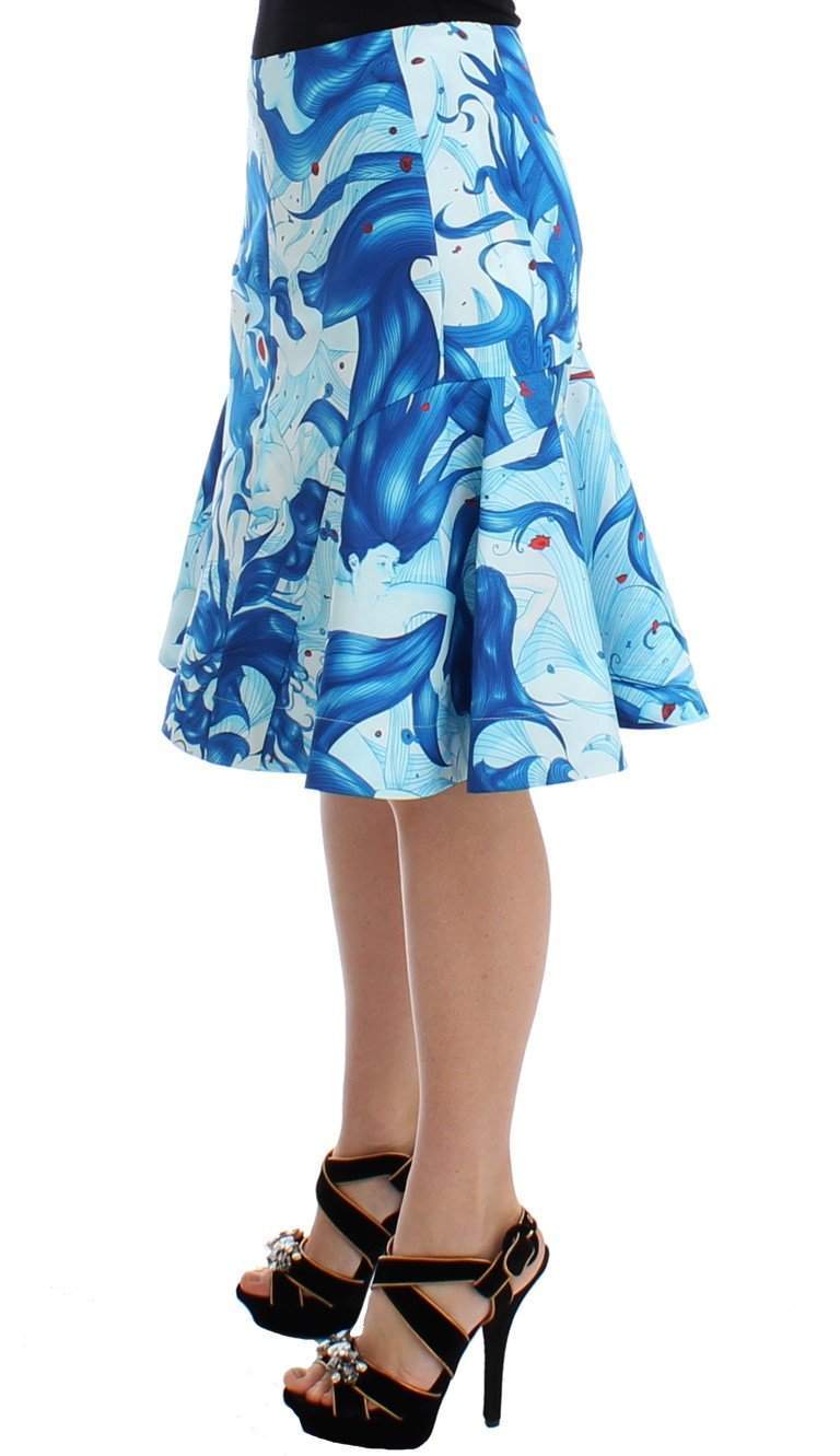 Koonhor  Peplum Fresco-Print Straight Pencil Skirt #women, Blue, Catch, feed-agegroup-adult, feed-color-blue, feed-gender-female, feed-size-IT40|S, feed-size-IT42|M, feed-size-IT44|L, Gender_Women, IT40|S, IT42|M, IT44|L, Kogan, Koonhor, Skirts - Women - Clothing at SEYMAYKA