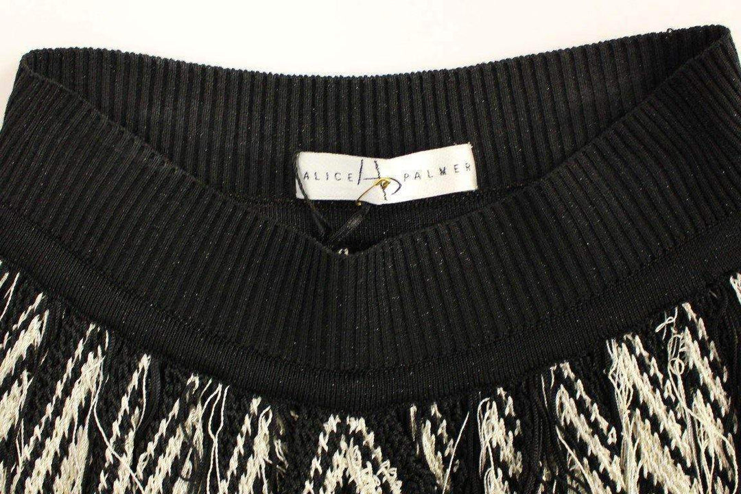 Alice Palmer  Knitted Assymetrical Skirt #women, Alice Palmer, Black/White, Catch, feed-agegroup-adult, feed-color-black, feed-color-white, feed-gender-female, feed-size-IT40|S, feed-size-IT42|M, Gender_Women, IT40|S, IT42|M, Kogan, Skirts - Women - Clothing at SEYMAYKA