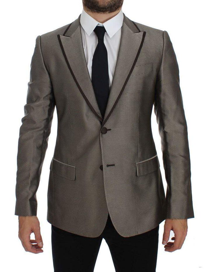 Dolce & Gabbana  Brown Slim Fit Silk Two Button Blazer #men, Blazers - Men - Clothing, Brand_Dolce & Gabbana, Brown, Catch, Dolce & Gabbana, feed-agegroup-adult, feed-color-brown, feed-gender-male, feed-size-IT44 | XS, feed-size-IT48 | M, Gender_Men, IT44 | XS, Kogan at SEYMAYKA