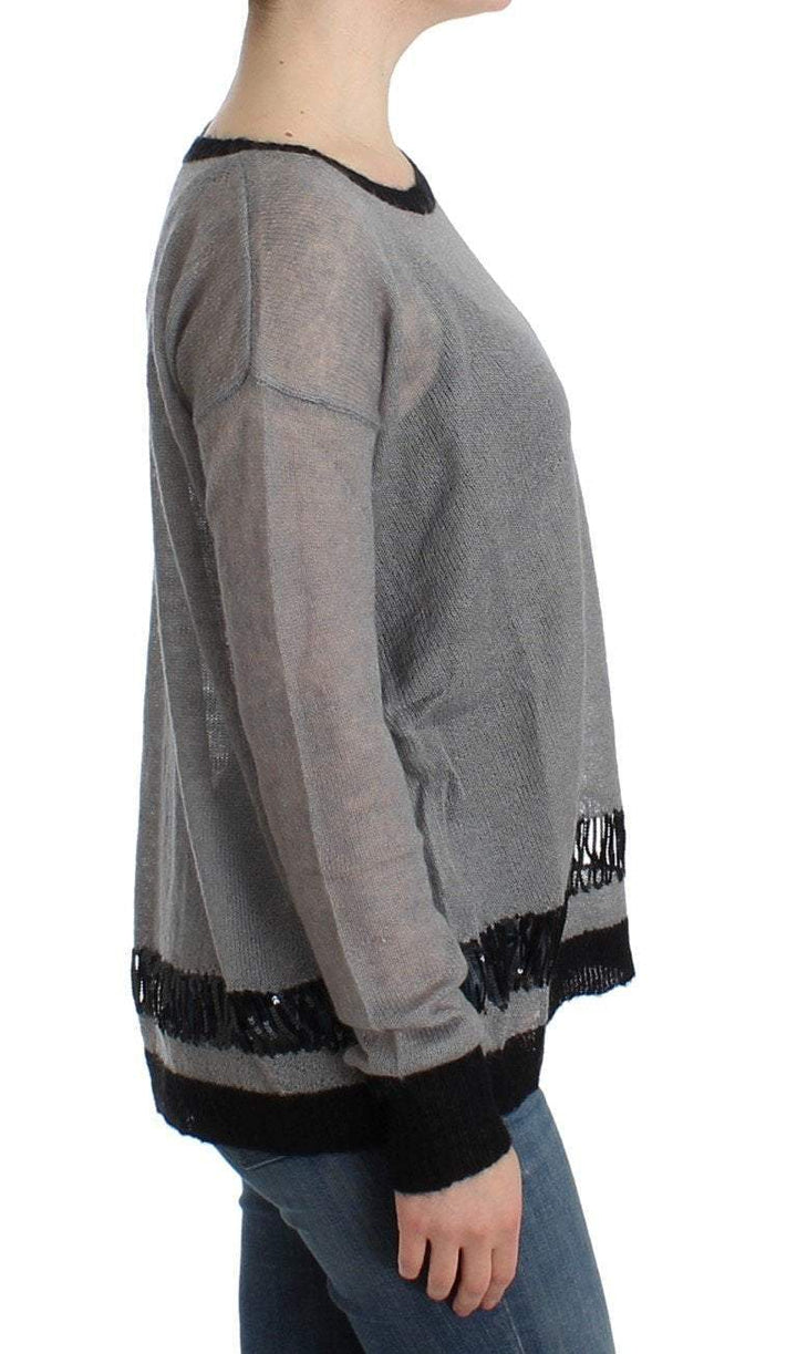 COSTUME NATIONAL C’N’C   Embellished Asymmetric Sweater #women, Catch, Costume National, feed-agegroup-adult, feed-color-gray, feed-gender-female, feed-size-L, feed-size-S, Gender_Women, Gray, Kogan, L, S, Sweaters - Women - Clothing at SEYMAYKA