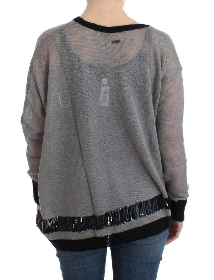 COSTUME NATIONAL C’N’C   Embellished Asymmetric Sweater #women, Catch, Costume National, feed-agegroup-adult, feed-color-gray, feed-gender-female, feed-size-L, feed-size-S, Gender_Women, Gray, Kogan, L, S, Sweaters - Women - Clothing at SEYMAYKA