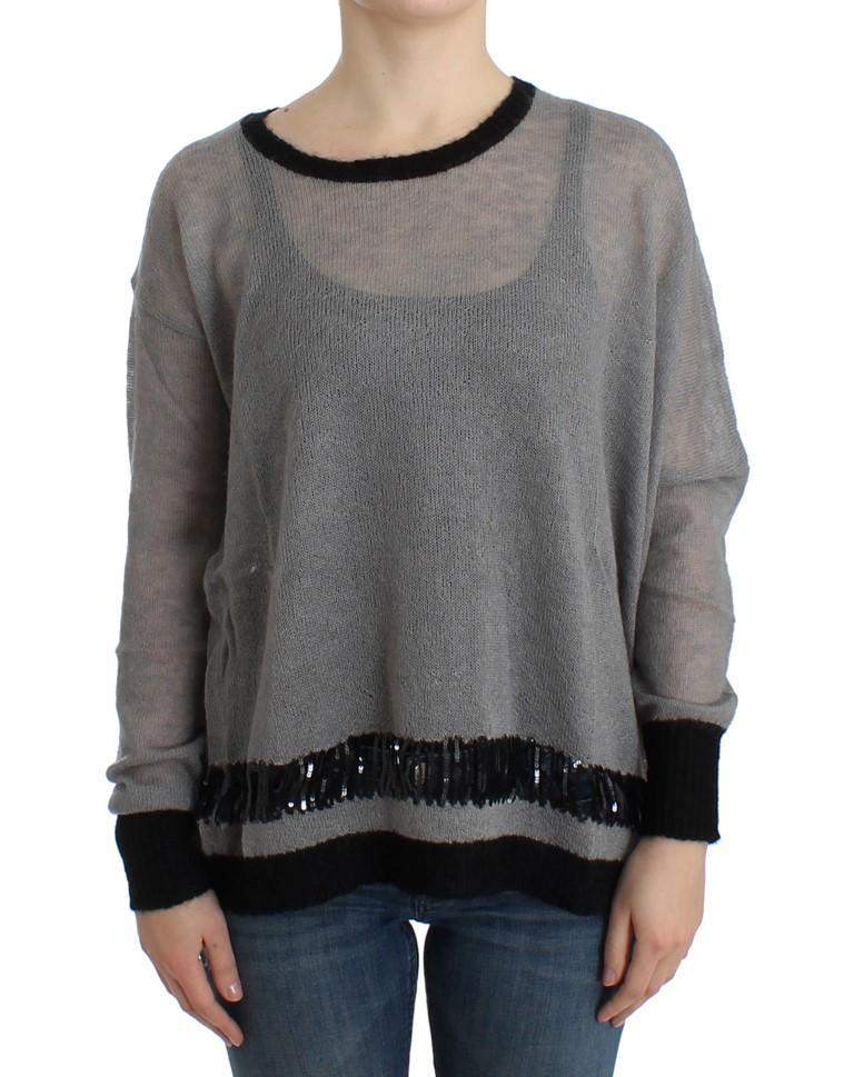 COSTUME NATIONAL C’N’C   Embellished Asymmetric Sweater #women, Catch, Costume National, feed-agegroup-adult, feed-color-gray, feed-gender-female, feed-size-L, feed-size-S, Gender_Women, Gray, Kogan, L, S, Sweaters - Women - Clothing at SEYMAYKA