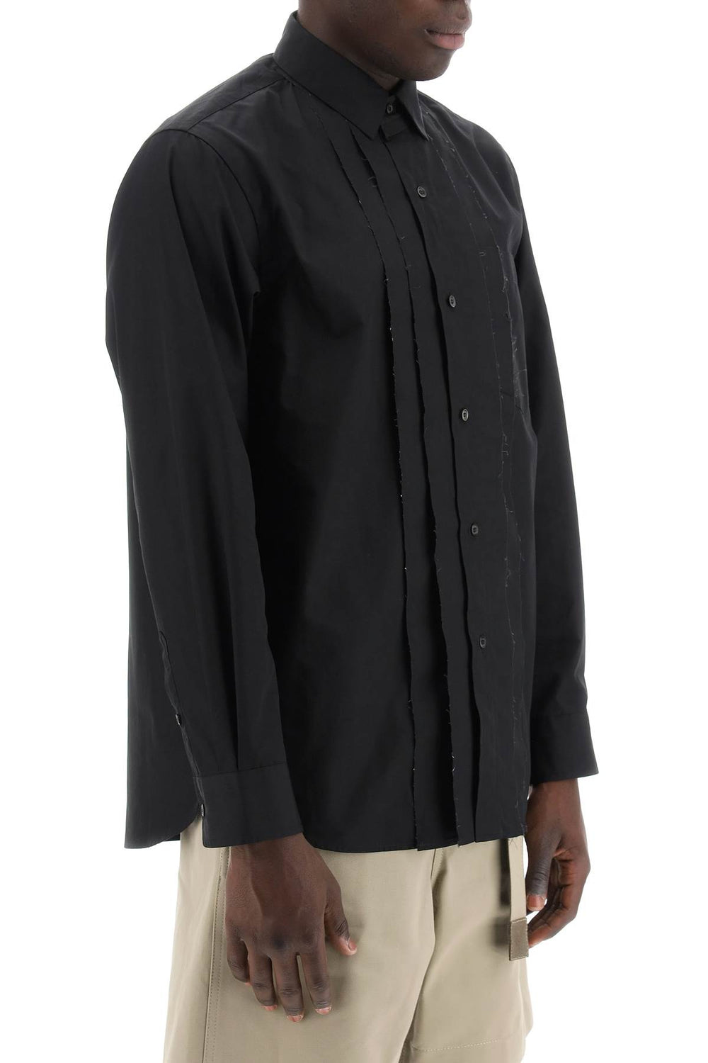 Sacai layered poplin effect shirt with-1