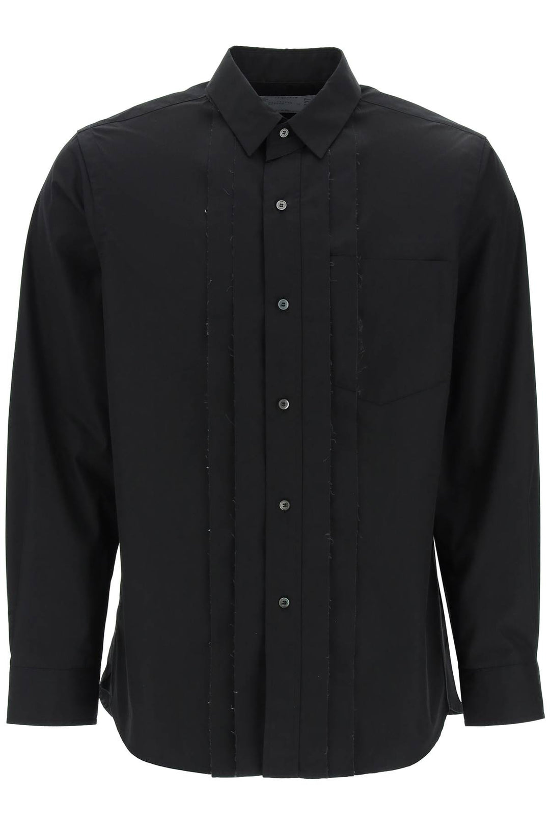 Sacai layered poplin effect shirt with-0