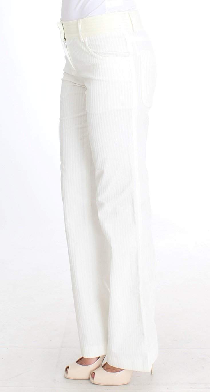 ERMANNO SCERVINO Women   Striped Straight Fit Pants #women, Catch, Ermanno Scervino, feed-agegroup-adult, feed-color-white, feed-gender-female, feed-size-IT42|M, Gender_Women, IT42|M, Jeans & Pants - Women - Clothing, Kogan, White at SEYMAYKA