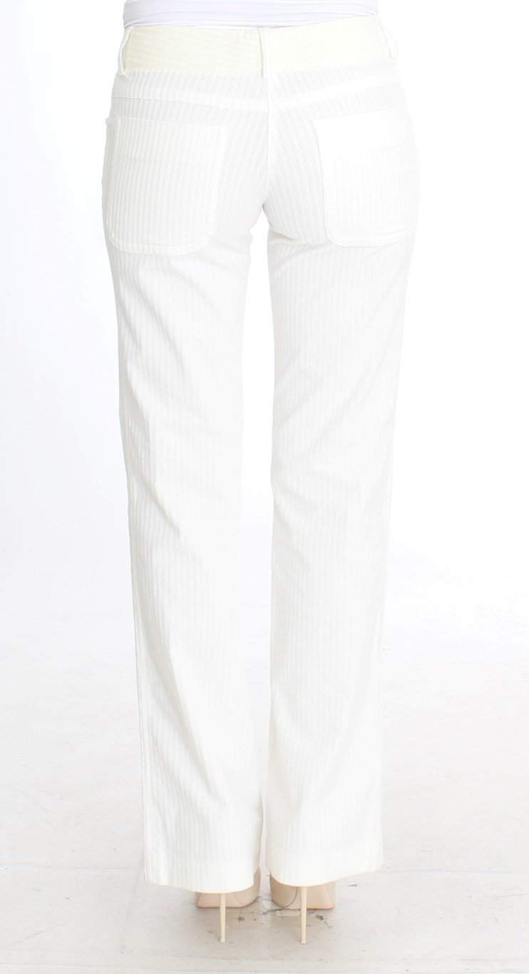 ERMANNO SCERVINO Women   Striped Straight Fit Pants #women, Catch, Ermanno Scervino, feed-agegroup-adult, feed-color-white, feed-gender-female, feed-size-IT42|M, Gender_Women, IT42|M, Jeans & Pants - Women - Clothing, Kogan, White at SEYMAYKA