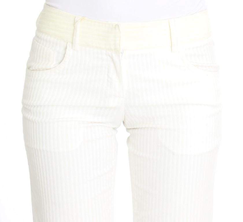 ERMANNO SCERVINO Women   Striped Straight Fit Pants #women, Catch, Ermanno Scervino, feed-agegroup-adult, feed-color-white, feed-gender-female, feed-size-IT42|M, Gender_Women, IT42|M, Jeans & Pants - Women - Clothing, Kogan, White at SEYMAYKA