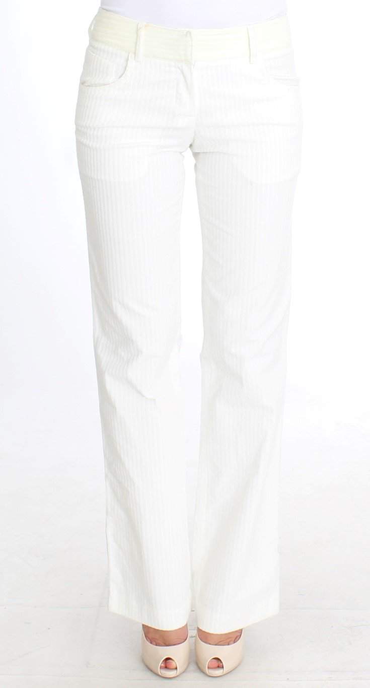 ERMANNO SCERVINO Women   Striped Straight Fit Pants #women, Catch, Ermanno Scervino, feed-agegroup-adult, feed-color-white, feed-gender-female, feed-size-IT42|M, Gender_Women, IT42|M, Jeans & Pants - Women - Clothing, Kogan, White at SEYMAYKA