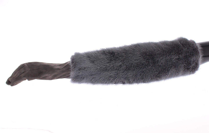 Dolce & Gabbana  Gray Mink Fur Lambskin Suede Leather Gloves #women, 7 | S, 7.5 | M, 8 | M, Brand_Dolce & Gabbana, Catch, Dolce & Gabbana, feed-agegroup-adult, feed-color-gray, feed-gender-female, feed-size-7 | S, feed-size-7.5 | M, feed-size-8 | M, Gender_Women, Gloves - Women - Accessories, Gray, Kogan at SEYMAYKA