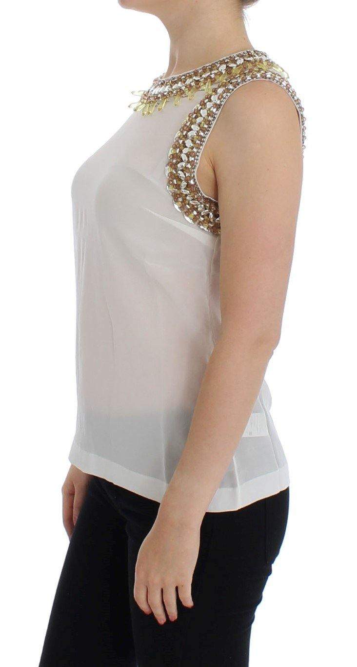 Dolce & Gabbana  White crystal embellished tank top #women, Brand_Dolce & Gabbana, Catch, Dolce & Gabbana, feed-agegroup-adult, feed-color-white, feed-gender-female, feed-size-IT40|S, Gender_Women, IT40|S, Kogan, Tops & T-Shirts - Women - Clothing, White at SEYMAYKA