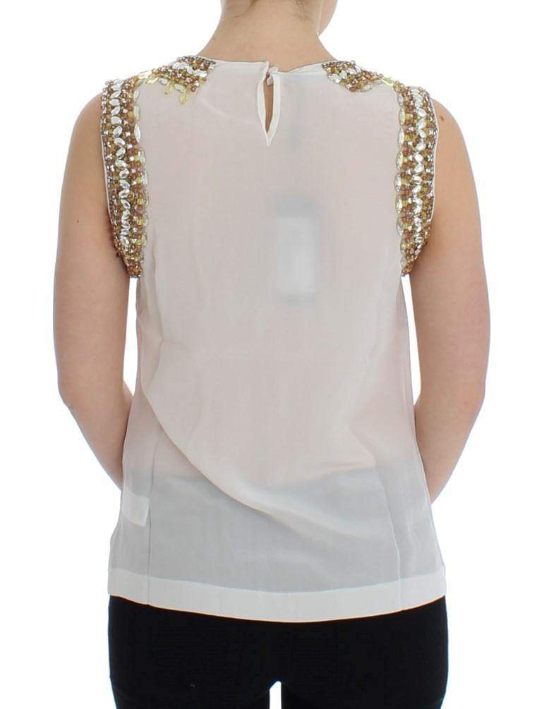 Dolce & Gabbana  White crystal embellished tank top #women, Brand_Dolce & Gabbana, Catch, Dolce & Gabbana, feed-agegroup-adult, feed-color-white, feed-gender-female, feed-size-IT40|S, Gender_Women, IT40|S, Kogan, Tops & T-Shirts - Women - Clothing, White at SEYMAYKA