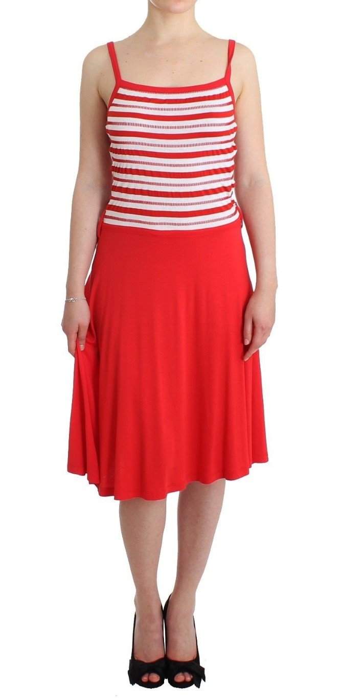 Roccobarocco Women  Striped Jersey A-line Dress #women, Catch, Clothing_Dress, Dresses - Women - Clothing, feed-agegroup-adult, feed-color-red, feed-gender-female, feed-size-IT44|L, Gender_Women, IT44|L, Kogan, Red, Roccobarocco at SEYMAYKA