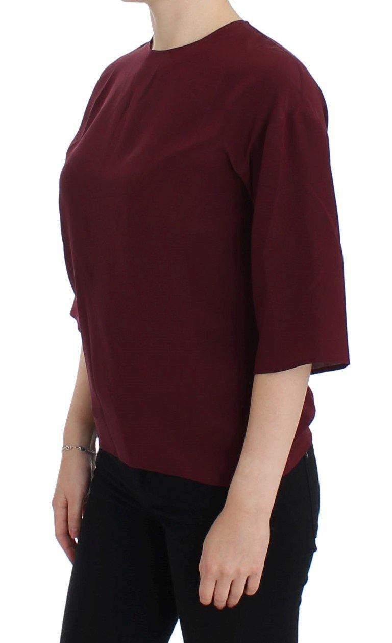 Dolce & Gabbana  Red 3/4 sleeve silk blouse #women, Brand_Dolce & Gabbana, Catch, Dolce & Gabbana, feed-agegroup-adult, feed-color-red, feed-gender-female, feed-size-IT36|XXS, Gender_Women, IT36|XXS, Kogan, Red, Tops & T-Shirts - Women - Clothing at SEYMAYKA