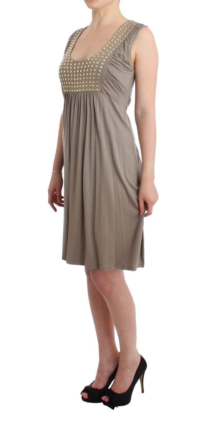 Roccobarocco Women Khaki Studded Sheath Dress #women, Beige, Catch, Clothing_Dress, Dresses - Women - Clothing, feed-agegroup-adult, feed-color-beige, feed-gender-female, feed-size-IT42|M, Gender_Women, IT42|M, Kogan, Roccobarocco at SEYMAYKA