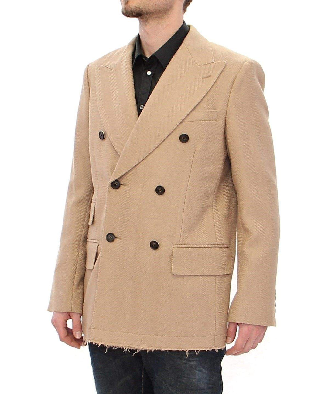 Dolce & Gabbana  Beige Double Breasted Coat Jacket #men, Beige, Brand_Dolce & Gabbana, Catch, Dolce & Gabbana, feed-agegroup-adult, feed-color-beige, feed-gender-male, feed-size-IT44 | XS, feed-size-IT46 | S, feed-size-IT50 | L, Gender_Men, IT44 | XS, IT46 | S, IT50 | L, IT52 | XL, Jackets - Men - Clothing, Kogan at SEYMAYKA