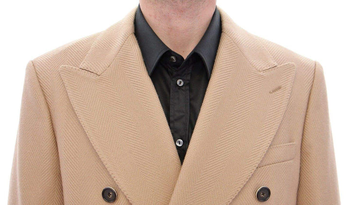 Dolce & Gabbana  Beige Double Breasted Coat Jacket #men, Beige, Brand_Dolce & Gabbana, Catch, Dolce & Gabbana, feed-agegroup-adult, feed-color-beige, feed-gender-male, feed-size-IT44 | XS, feed-size-IT46 | S, feed-size-IT50 | L, Gender_Men, IT44 | XS, IT46 | S, IT50 | L, IT52 | XL, Jackets - Men - Clothing, Kogan at SEYMAYKA