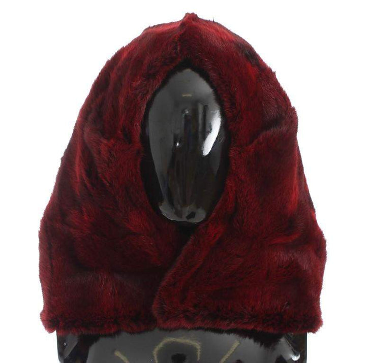 Dolce & Gabbana  Bordeaux Hamster Fur Crochet Hood Scarf Hat #women, Bordeaux, Brand_Dolce & Gabbana, Catch, Dolce & Gabbana, feed-agegroup-adult, feed-color-bordeaux, feed-gender-female, feed-size-OS, Gender_Women, Hats - Women - Accessories, Kogan, Scarves - Women - Accessories at SEYMAYKA