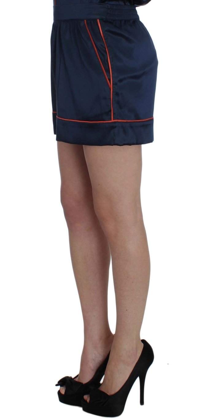 Dolce & Gabbana  Blue Silk Stretch Sleepwear Shorts #women, Blue, Brand_Dolce & Gabbana, Catch, Dolce & Gabbana, feed-agegroup-adult, feed-color-blue, feed-gender-female, feed-size-IT1 | XS, Gender_Women, IT1 | XS, Kogan, Shorts - Women - Clothing, Underwear - Women - Clothing at SEYMAYKA