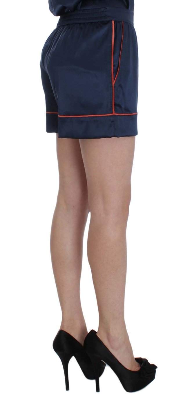 Dolce & Gabbana  Blue Silk Stretch Sleepwear Shorts #women, Blue, Brand_Dolce & Gabbana, Catch, Dolce & Gabbana, feed-agegroup-adult, feed-color-blue, feed-gender-female, feed-size-IT1 | XS, Gender_Women, IT1 | XS, Kogan, Shorts - Women - Clothing, Underwear - Women - Clothing at SEYMAYKA