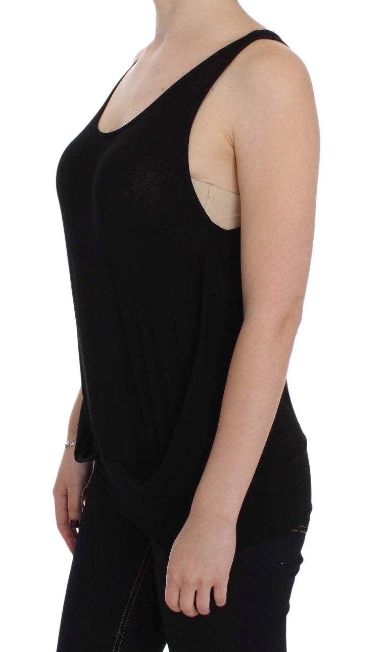 PLEIN SUD Black Stretch Sleeveless Blouse #women, 42 | S, Black, feed-agegroup-adult, feed-color-black, feed-gender-female, PLEIN SUD, Tops & T-Shirts - Women - Clothing at SEYMAYKA