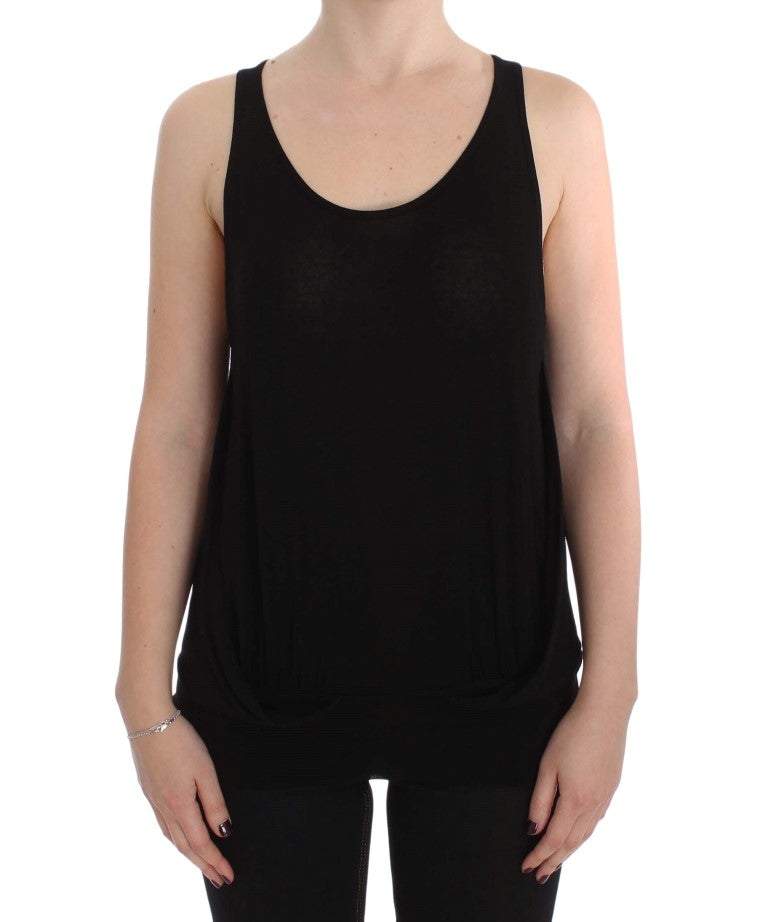 PLEIN SUD Black Stretch Sleeveless Blouse #women, 42 | S, Black, feed-agegroup-adult, feed-color-black, feed-gender-female, PLEIN SUD, Tops & T-Shirts - Women - Clothing at SEYMAYKA