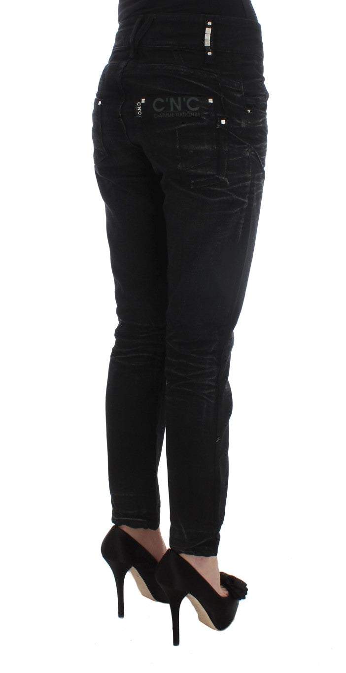 Costume National Black Cotton Slouchy Slims Fit Jeans #women, Black, Costume National, feed-agegroup-adult, feed-color-black, feed-gender-female, feed-size-W26, Jeans & Pants - Women - Clothing, W26 at SEYMAYKA