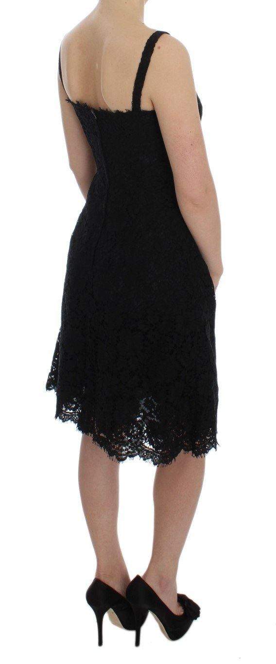 Dolce & Gabbana  Black Floral Lace Shift Knee Length Dress #women, Black, Brand_Dolce & Gabbana, Catch, Clothing_Dress, Dolce & Gabbana, Dresses - Women - Clothing, feed-agegroup-adult, feed-color-black, feed-gender-female, feed-size-IT40|S, Gender_Women, IT40|S, Kogan at SEYMAYKA