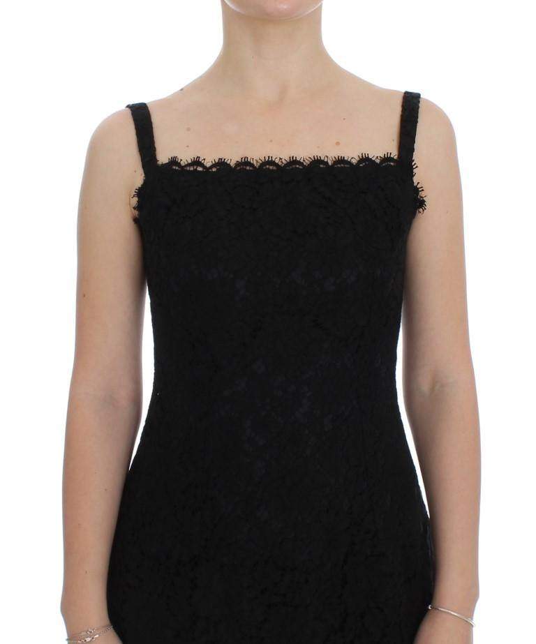 Dolce & Gabbana  Black Floral Lace Shift Knee Length Dress #women, Black, Brand_Dolce & Gabbana, Catch, Clothing_Dress, Dolce & Gabbana, Dresses - Women - Clothing, feed-agegroup-adult, feed-color-black, feed-gender-female, feed-size-IT40|S, Gender_Women, IT40|S, Kogan at SEYMAYKA