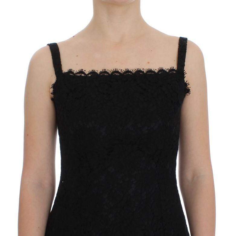 Dolce & Gabbana  Black Floral Lace Shift Knee Length Dress #women, Black, Brand_Dolce & Gabbana, Catch, Clothing_Dress, Dolce & Gabbana, Dresses - Women - Clothing, feed-agegroup-adult, feed-color-black, feed-gender-female, feed-size-IT40|S, Gender_Women, IT40|S, Kogan at SEYMAYKA