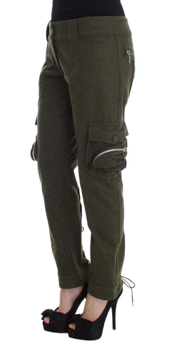 ERMANNO SCERVINO Women   Wool Blend Loose Fit Cargo Pants #women, Catch, Ermanno Scervino, feed-agegroup-adult, feed-color-green, feed-gender-female, feed-size-IT40|S, feed-size-IT42|M, Gender_Women, Green, IT40|S, IT42|M, Jeans & Pants - Women - Clothing, Kogan, Women - New Arrivals at SEYMAYKA