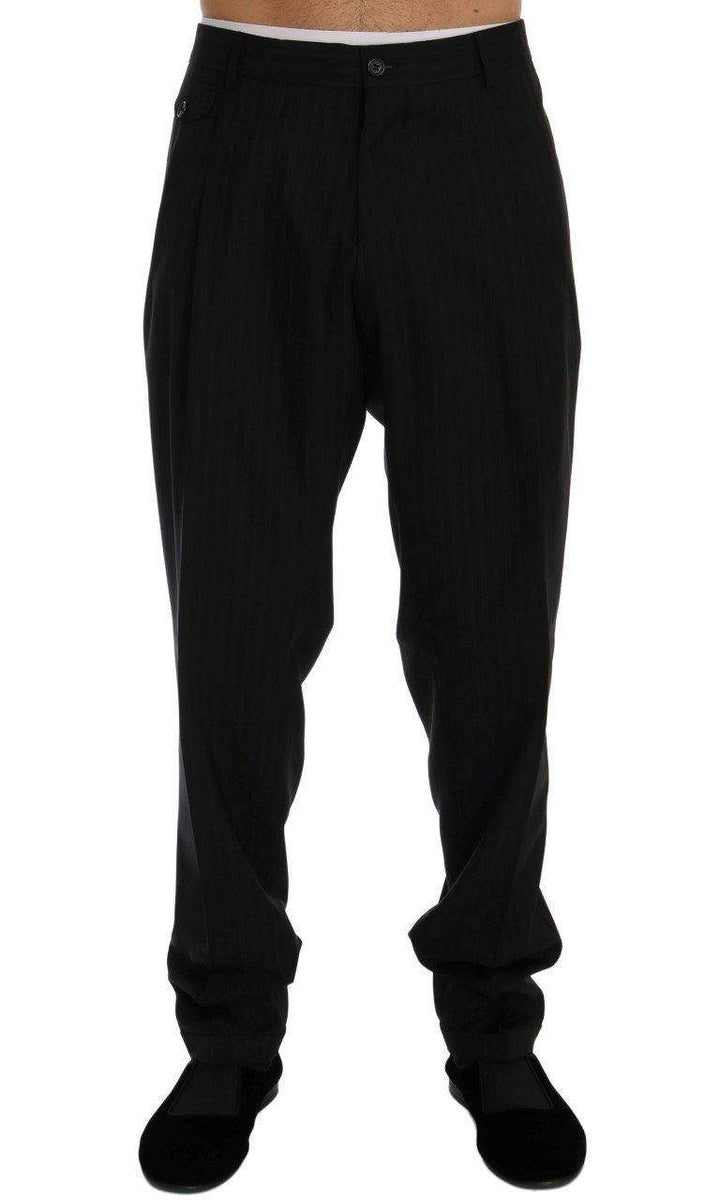 Dolce & Gabbana  Blue Striped Wool Stretch Pants #men, Blue, Brand_Dolce & Gabbana, Catch, Dolce & Gabbana, feed-agegroup-adult, feed-color-blue, feed-gender-male, feed-size-IT54 | XXL, Gender_Men, IT54 | XXL, Jeans & Pants - Men - Clothing, Kogan at SEYMAYKA