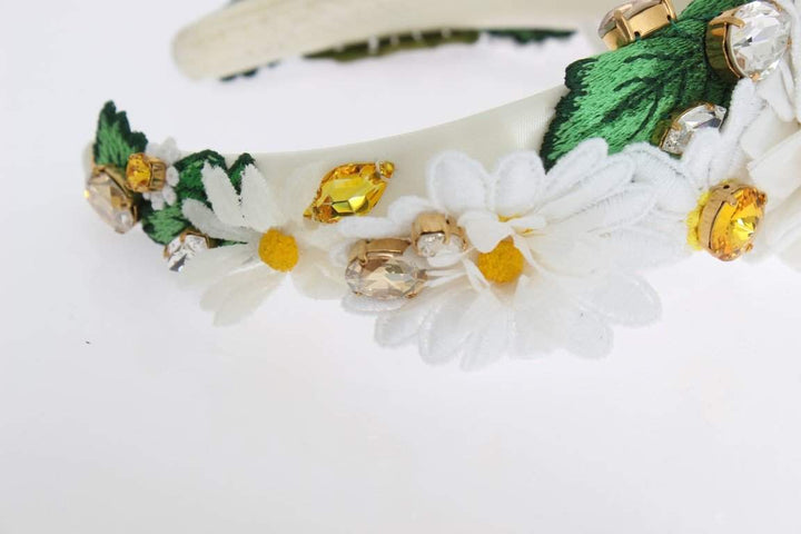 Dolce & Gabbana Yellow White Sunflower Crystal Floral Headband #women, Accessories - New Arrivals, Brand_Dolce & Gabbana, Catch, Dolce & Gabbana, feed-agegroup-adult, feed-color-multicolor, feed-gender-female, feed-size-OS, Gender_Women, Headbands - Women - Accessories, Kogan, Multicolor at SEYMAYKA