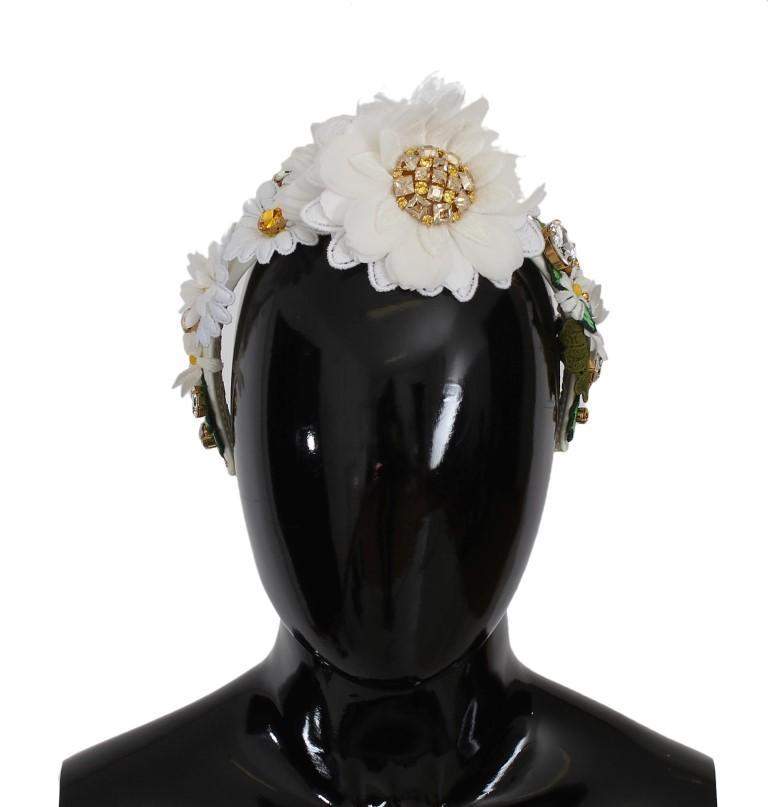 Dolce & Gabbana Yellow White Sunflower Crystal Floral Headband #women, Accessories - New Arrivals, Brand_Dolce & Gabbana, Catch, Dolce & Gabbana, feed-agegroup-adult, feed-color-multicolor, feed-gender-female, feed-size-OS, Gender_Women, Headbands - Women - Accessories, Kogan, Multicolor at SEYMAYKA