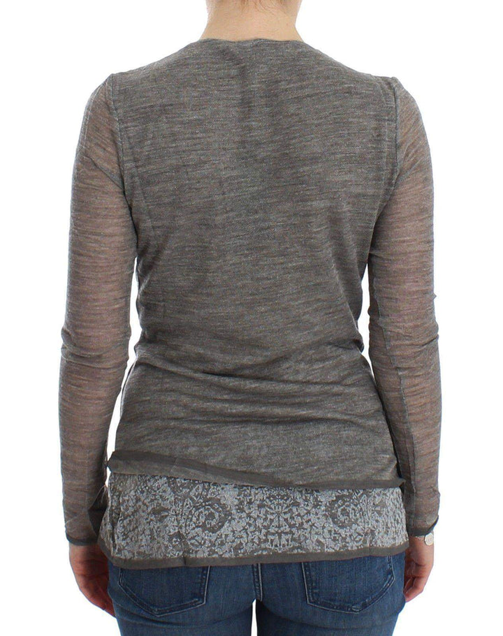 ERMANNO SCERVINO Women   Wool Blend Stretch Long Sleeve Sweater #women, Catch, Ermanno Scervino, feed-agegroup-adult, feed-color-gray, feed-gender-female, feed-size-IT44 | M, Gender_Women, Gray, IT44 | M, Kogan, Sweaters - Women - Clothing at SEYMAYKA