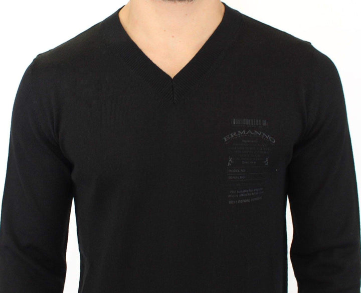 ERMANNO SCERVINO Men Wool Blend V-neck Pullover Sweater #men, Black, Catch, Ermanno Scervino, feed-agegroup-adult, feed-color-black, feed-gender-male, feed-size-IT48 | M, Gender_Men, IT48 | M, Kogan, Sweaters - Men - Clothing at SEYMAYKA