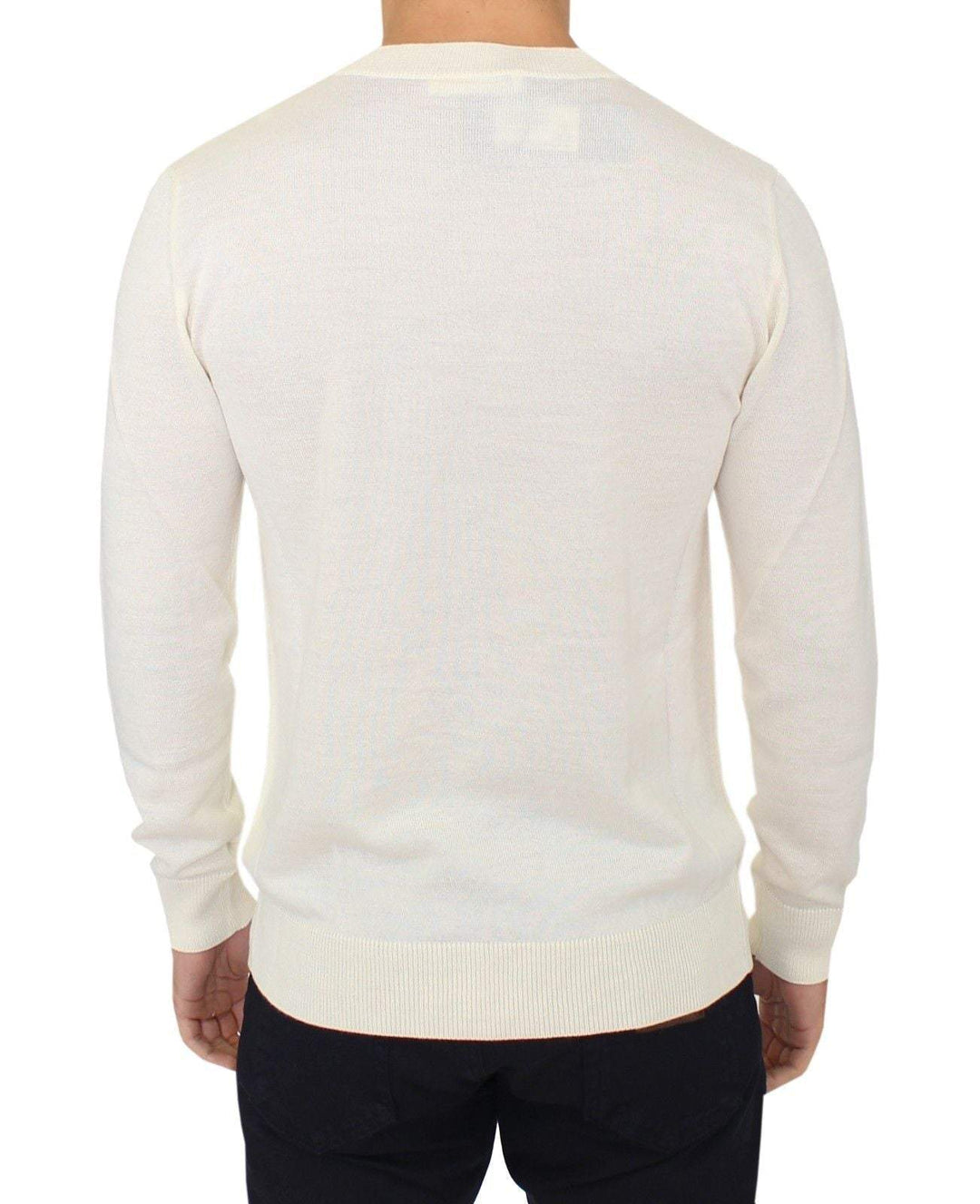 ERMANNO SCERVINO Men Off  Wool Blend V-neck Pullover Sweater #men, Catch, Ermanno Scervino, feed-agegroup-adult, feed-color-white, feed-gender-male, feed-size-IT46 | S, Gender_Men, IT46 | S, IT58 | XXL, Kogan, Sweaters - Men - Clothing, White at SEYMAYKA