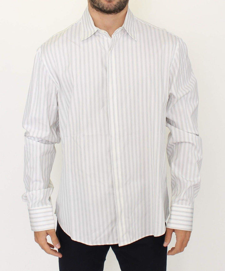 ERMANNO SCERVINO Men  Striped Regular Fit Casual Shirt #men, Catch, Ermanno Scervino, feed-agegroup-adult, feed-color-white, feed-gender-male, feed-size-IT54 | XL, Gender_Men, IT54 | XL, Kogan, Shirts - Men - Clothing, White at SEYMAYKA