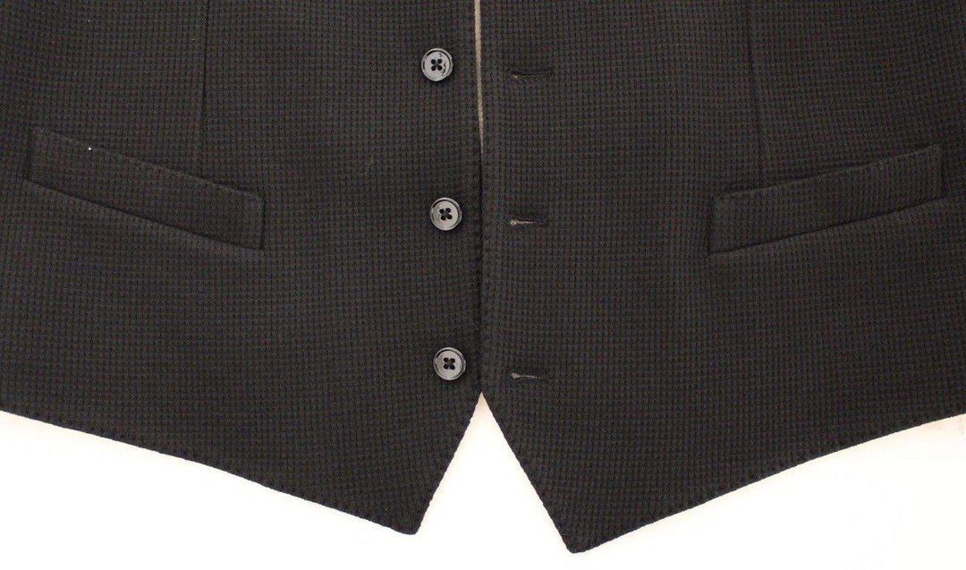 Dolce & Gabbana  Black Cotton Dress Vest Blazer Jacket #men, Black/White, Brand_Dolce & Gabbana, Catch, Dolce & Gabbana, feed-agegroup-adult, feed-color-black, feed-color-white, feed-gender-male, feed-size-IT48 | M, Gender_Men, IT48 | M, Kogan, Men - New Arrivals, Vests - Men - Clothing at SEYMAYKA